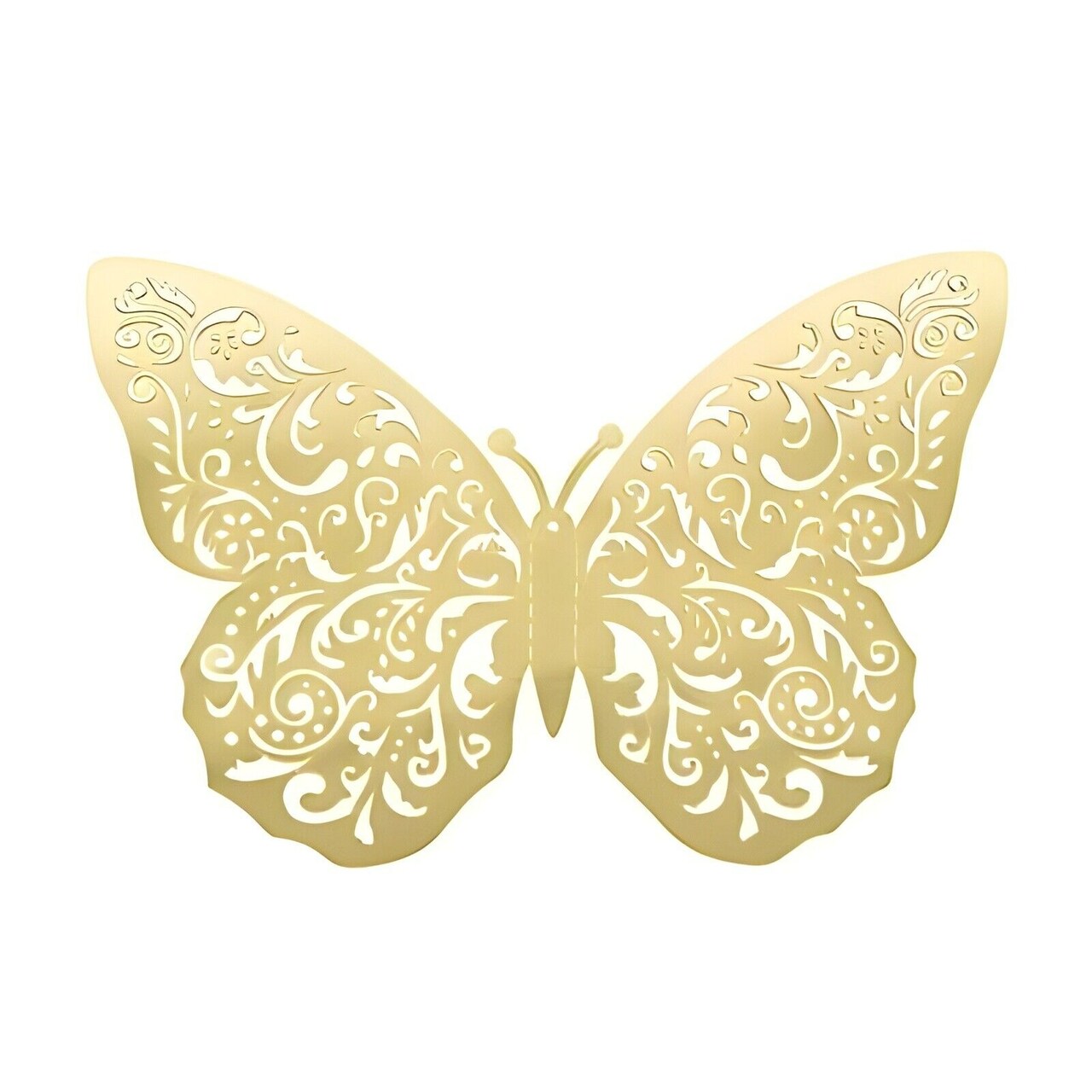 10 Gold 12" Metallic 3D Butterfly Wall Decals DIY Stickers Party Decorations